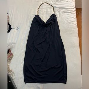 Midi navy blue dress with chain - Rachel Ray